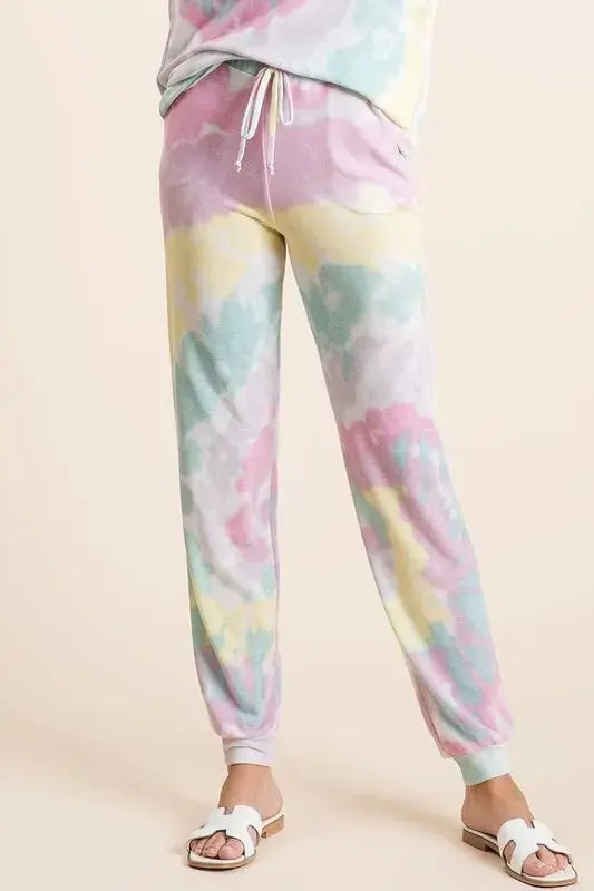 BiBi Tie Dye French Terry Casual Pants for Everyday Comfort - Love Salve 