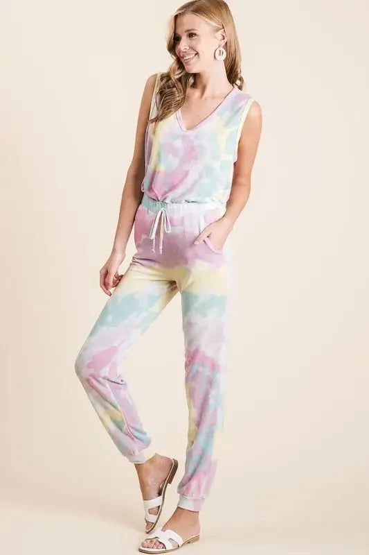 BiBi Tie Dye French Terry Casual Pants for Everyday Comfort - Love Salve 