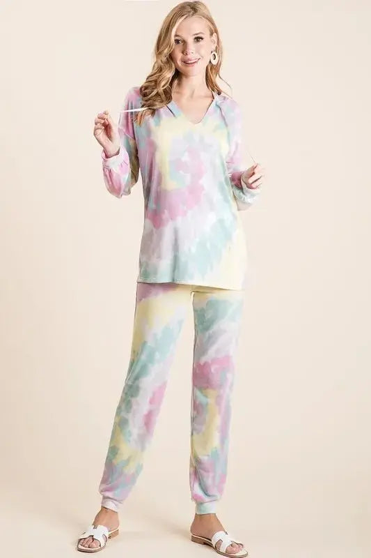 BiBi Tie Dye French Terry Casual Pants for Everyday Comfort - Love Salve 