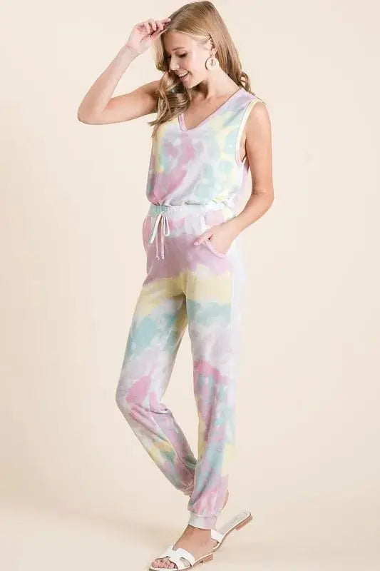 BiBi Tie Dye French Terry Casual Pants for Everyday Comfort - Love Salve 