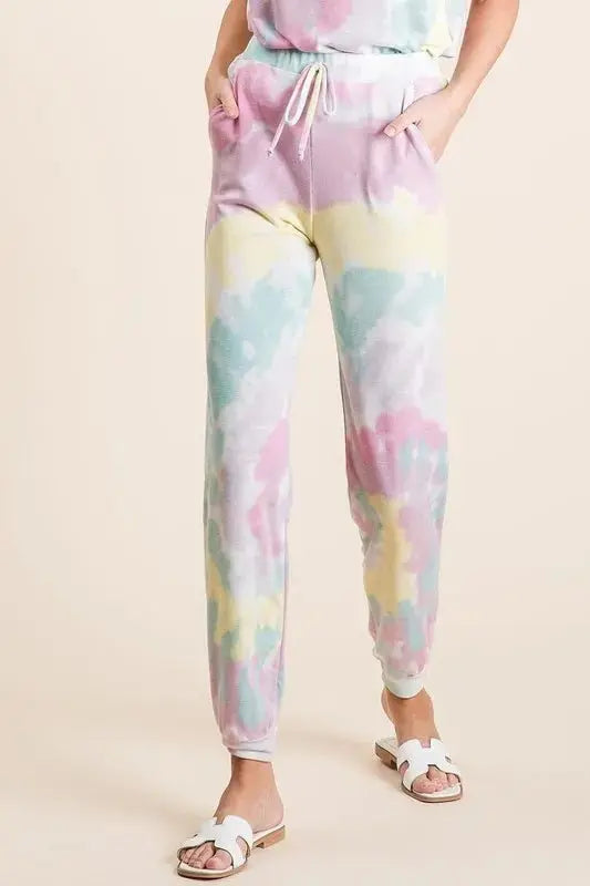 BiBi Tie Dye French Terry Casual Pants for Everyday Comfort - Love Salve 
