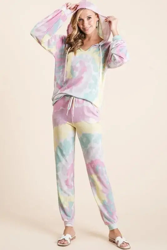 BiBi Tie Dye French Terry Casual Pants for Everyday Comfort - Love Salve 