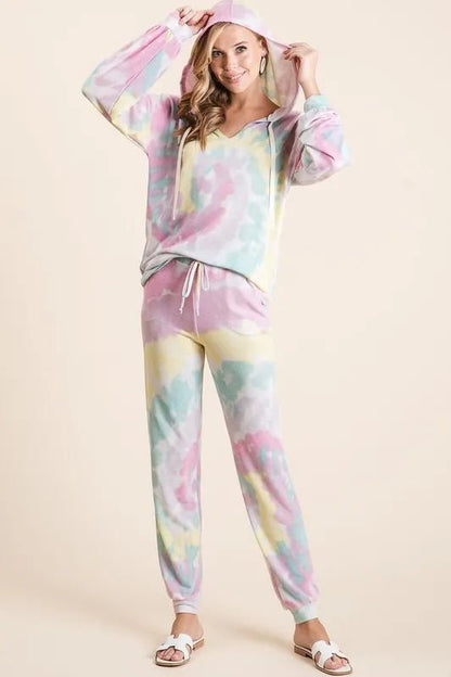 BiBi Tie Dye French Terry Casual Pants for Everyday Comfort - Love Salve 