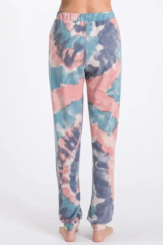 BiBi Tie Dye French Terry Casual Pants for Women - Love Salve 