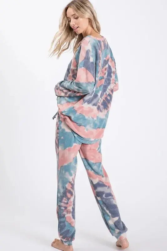 BiBi Tie Dye French Terry Casual Pants for Women - Love Salve 