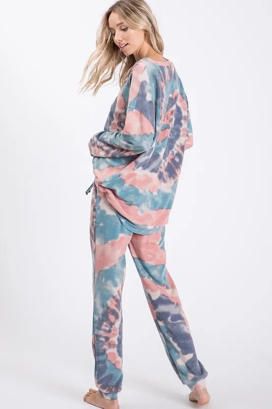 BiBi Tie Dye French Terry Casual Pants for Women - Love Salve 