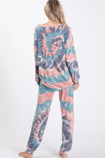 BiBi Tie Dye French Terry Casual Pants for Women - Love Salve 