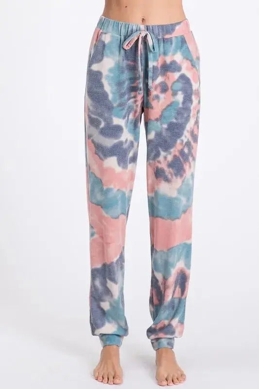BiBi Tie Dye French Terry Casual Pants for Women - Love Salve 