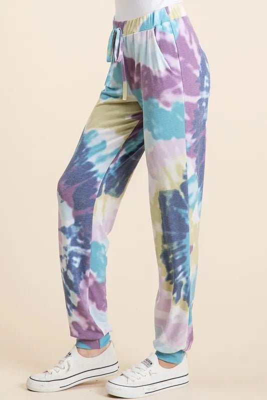 BiBi Tie Dye French Terry Casual Pants for Women Comfort - Love Salve