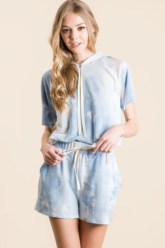 BiBi Tie Dye French Terry Hoodie Top and Bottom Set - Love Salve