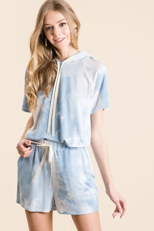 BiBi Tie Dye French Terry Hoodie Top and Bottom Set - Love Salve