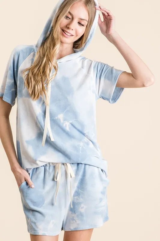 BiBi Tie Dye French Terry Hoodie Top and Bottom Set - Love Salve