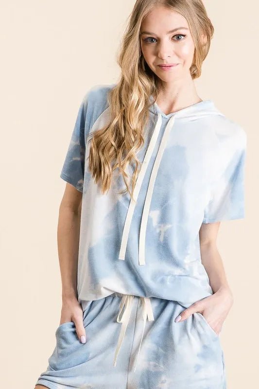 BiBi Tie Dye French Terry Hoodie Top and Bottom Set - Love Salve