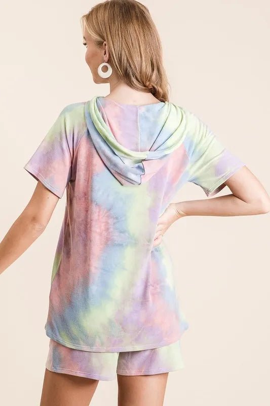 BiBi Tie Dye French Terry Hoodie Top and Bottom Set - Love Salve