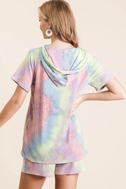 BiBi Tie Dye French Terry Hoodie Top and Bottom Set - Love Salve