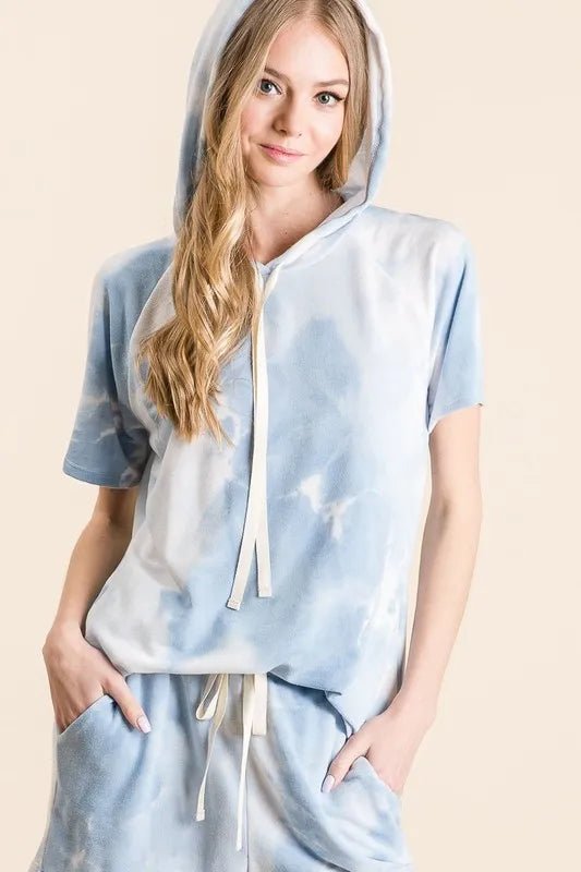 BiBi Tie Dye French Terry Hoodie Top and Bottom Set - Love Salve