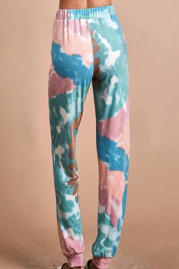 BiBi Tie Dye French Terry Jogger Pants for Cozy Comfort - Love Salve 