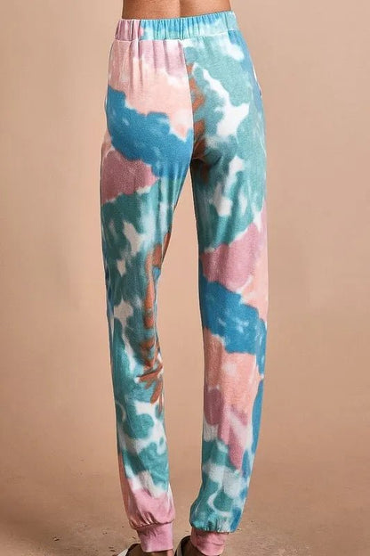 BiBi Tie Dye French Terry Jogger Pants for Cozy Comfort - Love Salve 