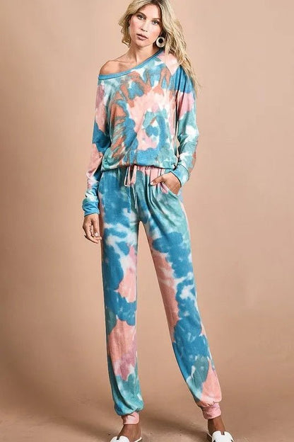 BiBi Tie Dye French Terry Jogger Pants for Cozy Comfort - Love Salve 