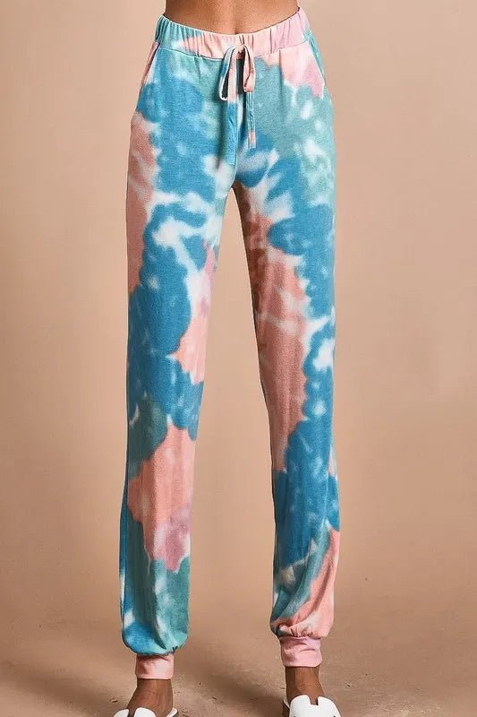 BiBi Tie Dye French Terry Jogger Pants for Cozy Comfort - Love Salve 