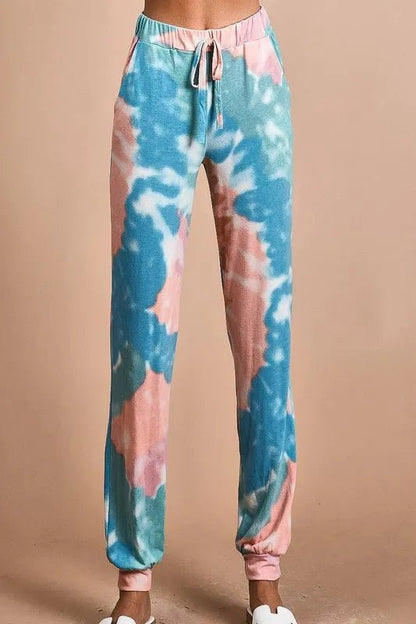 BiBi Tie Dye French Terry Jogger Pants for Cozy Comfort - Love Salve 
