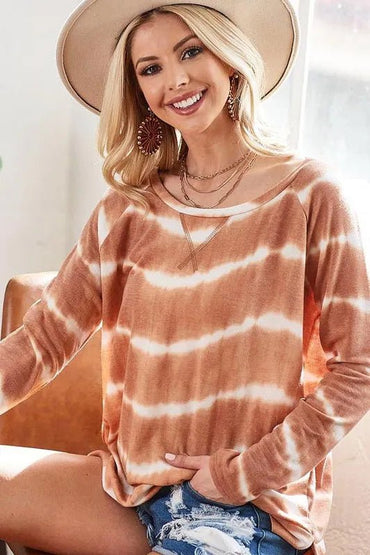 BiBi Tie Dye French Terry T-Shirt With Side Slits For Women - Love Salve 