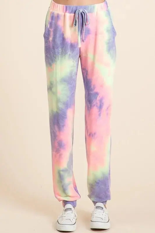 BiBi Tie Dye French Terry Top and Bottom Set - Love Salve