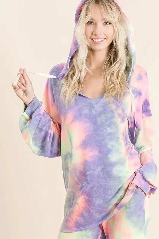 BiBi Tie Dye French Terry Top and Bottom Set - Love Salve