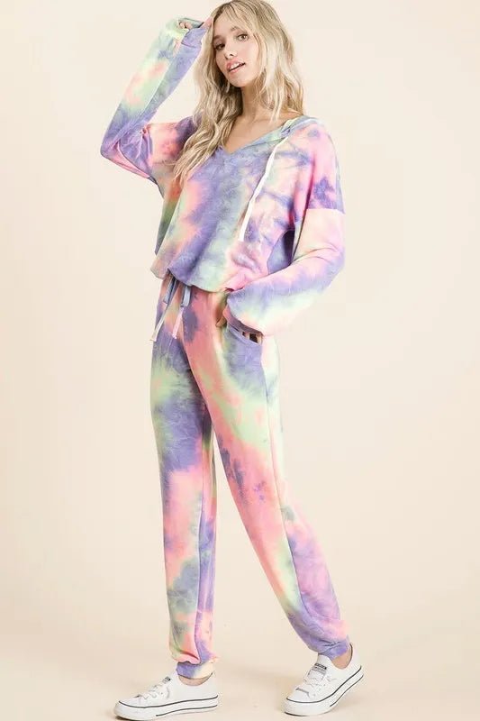 BiBi Tie Dye French Terry Top and Bottom Set - Love Salve