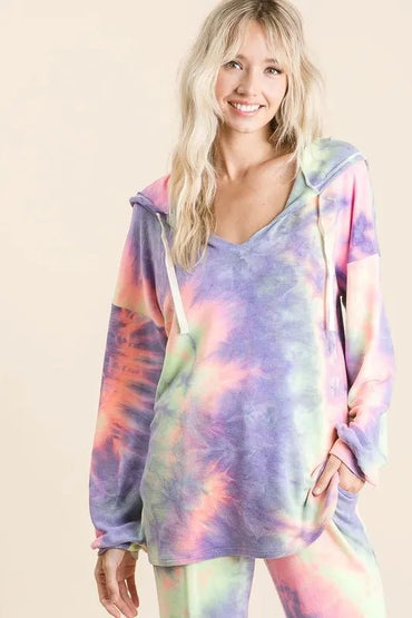 BiBi Tie Dye French Terry Top and Bottom Set - Love Salve