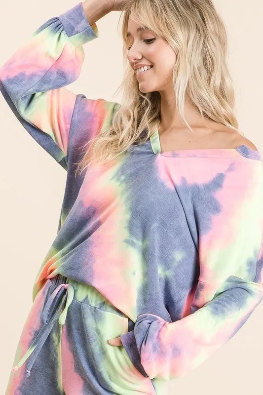 BiBi Tie Dye French Terry Top and Shorts Set - Love Salve