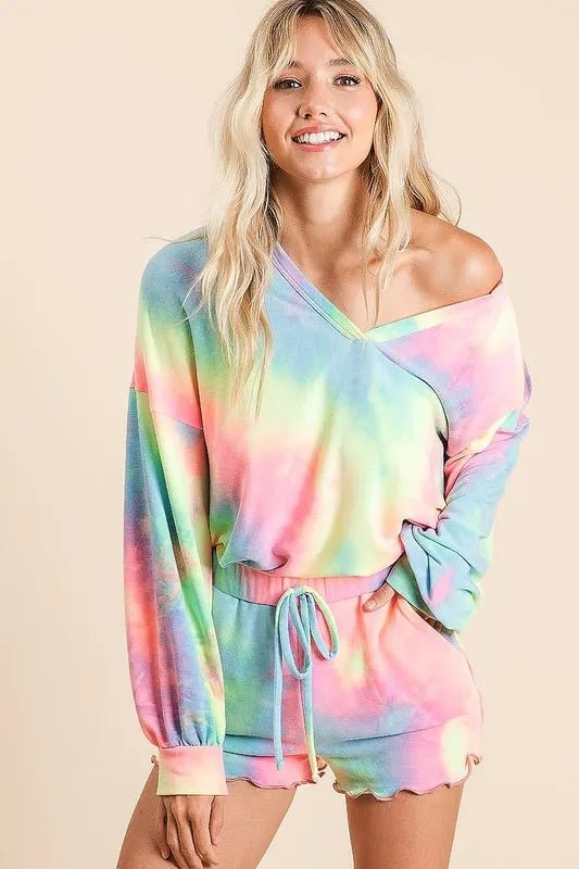 BiBi Tie Dye French Terry Top and Shorts Set - Love Salve
