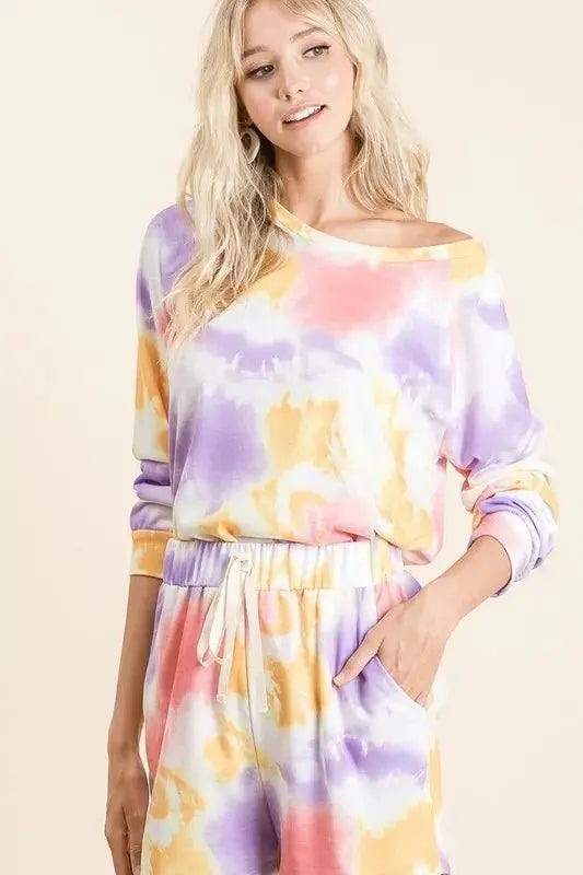 BiBi Tie Dye French Terry Top and Shorts Set - Love Salve