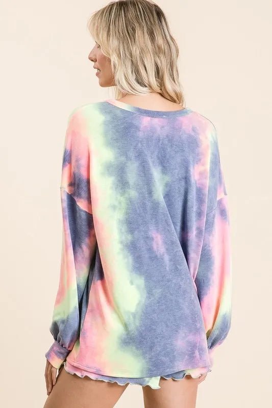BiBi Tie Dye French Terry Top and Shorts Set - Love Salve