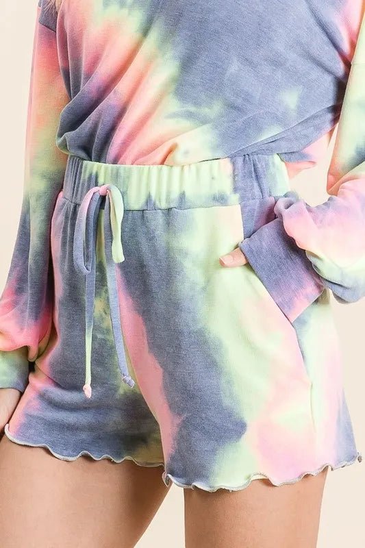 BiBi Tie Dye French Terry Top and Shorts Set - Love Salve