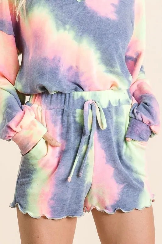 BiBi Tie Dye French Terry Top and Shorts Set - Love Salve