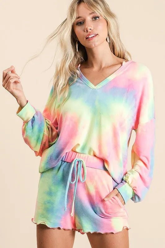 BiBi Tie Dye French Terry Top and Shorts Set - Love Salve
