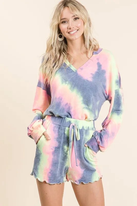 BiBi Tie Dye French Terry Top and Shorts Set - Love Salve