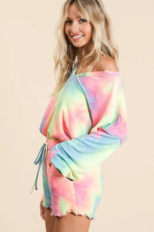 BiBi Tie Dye French Terry Top and Shorts Set - Love Salve