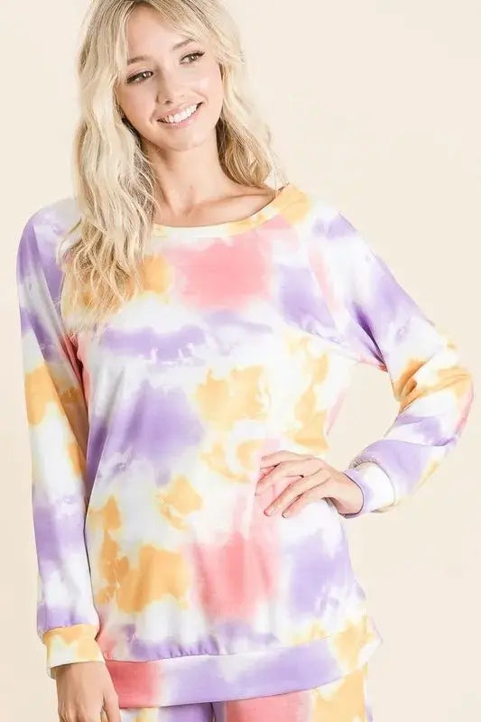 BiBi Tie Dye French Terry Top and Shorts Set - Love Salve