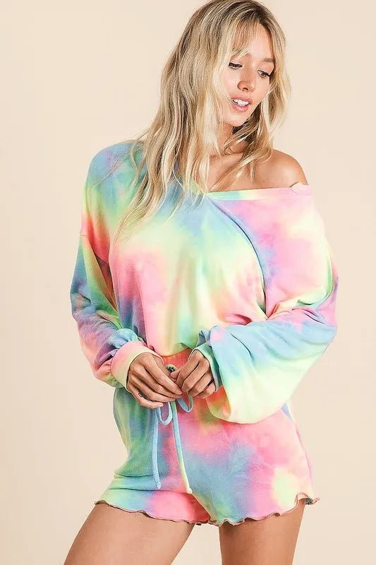 BiBi Tie Dye French Terry Top and Shorts Set - Love Salve