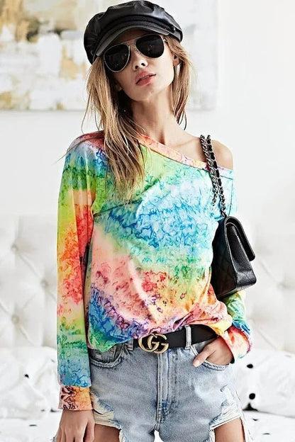 BiBi Tie Dye Soft Knit Jersey T-Shirt - Love Salve