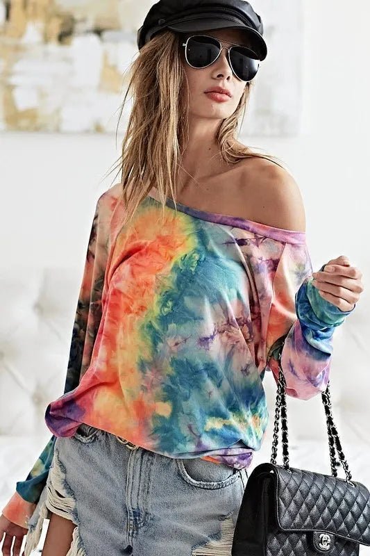 BiBi Tie Dye Soft Knit Jersey Top for Casual Comfort - Love Salve 