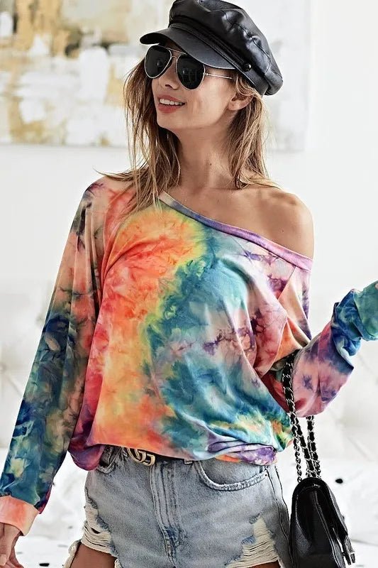 BiBi Tie Dye Soft Knit Jersey Top for Casual Comfort - Love Salve 