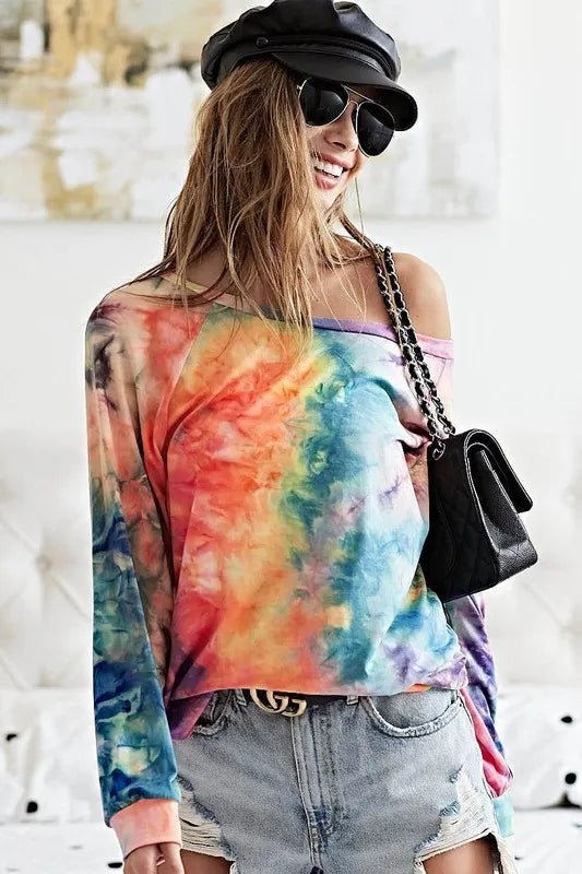 BiBi Tie Dye Soft Knit Jersey Top for Casual Comfort - Love Salve 