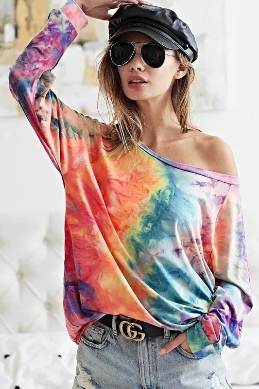 BiBi Tie Dye Soft Knit Jersey Top for Casual Comfort - Love Salve 