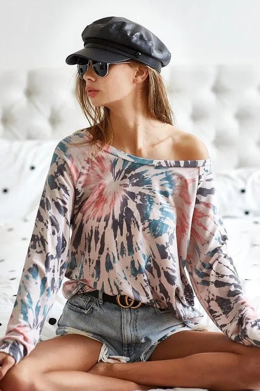 BiBi Tie Dye Terry Knit Terry Top for Casual Style - Love Salve 