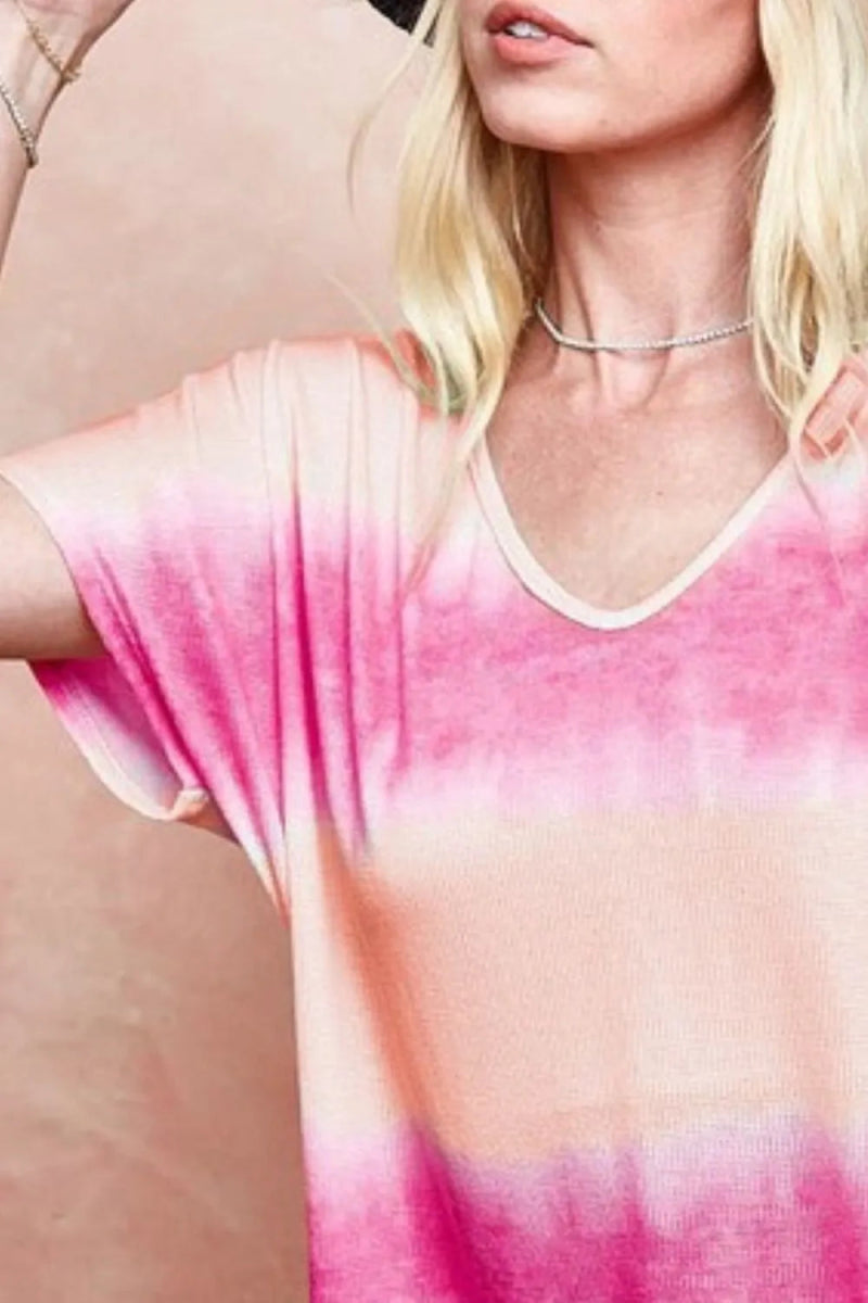 BiBi Tiedye Printed Hacci Knit Top - Love Salve