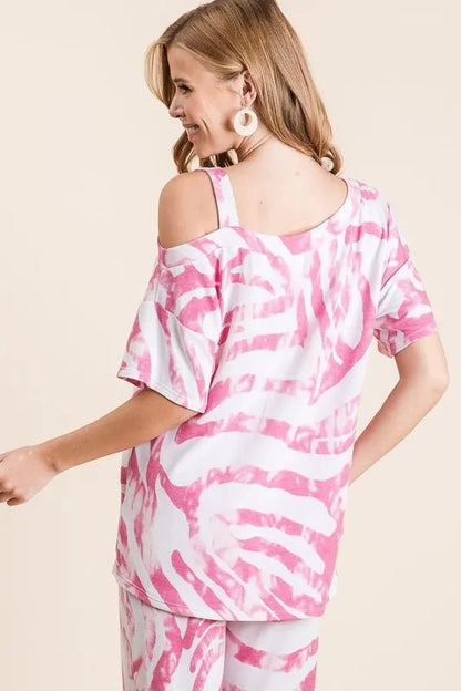 BiBi Zebra Print French Terry Top and Pants Set - Love Salve