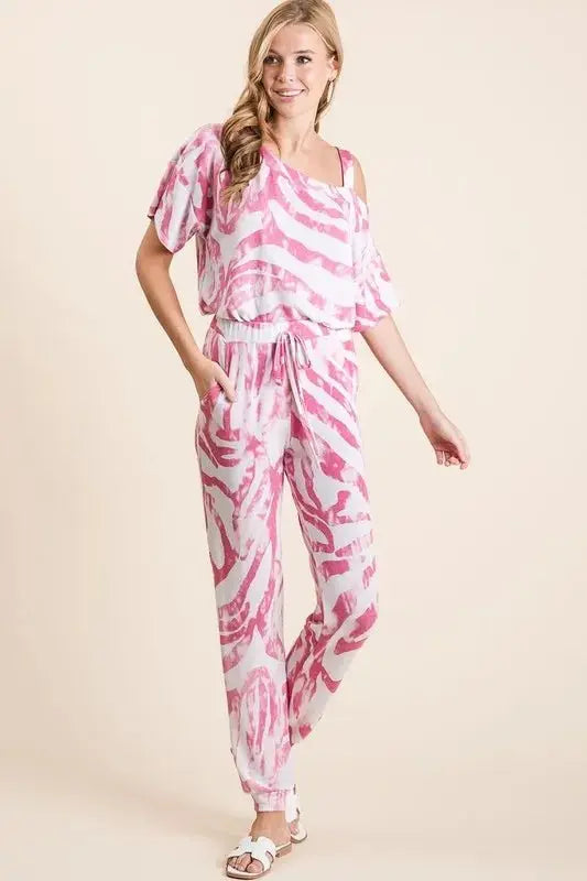 BiBi Zebra Print French Terry Top and Pants Set - Love Salve